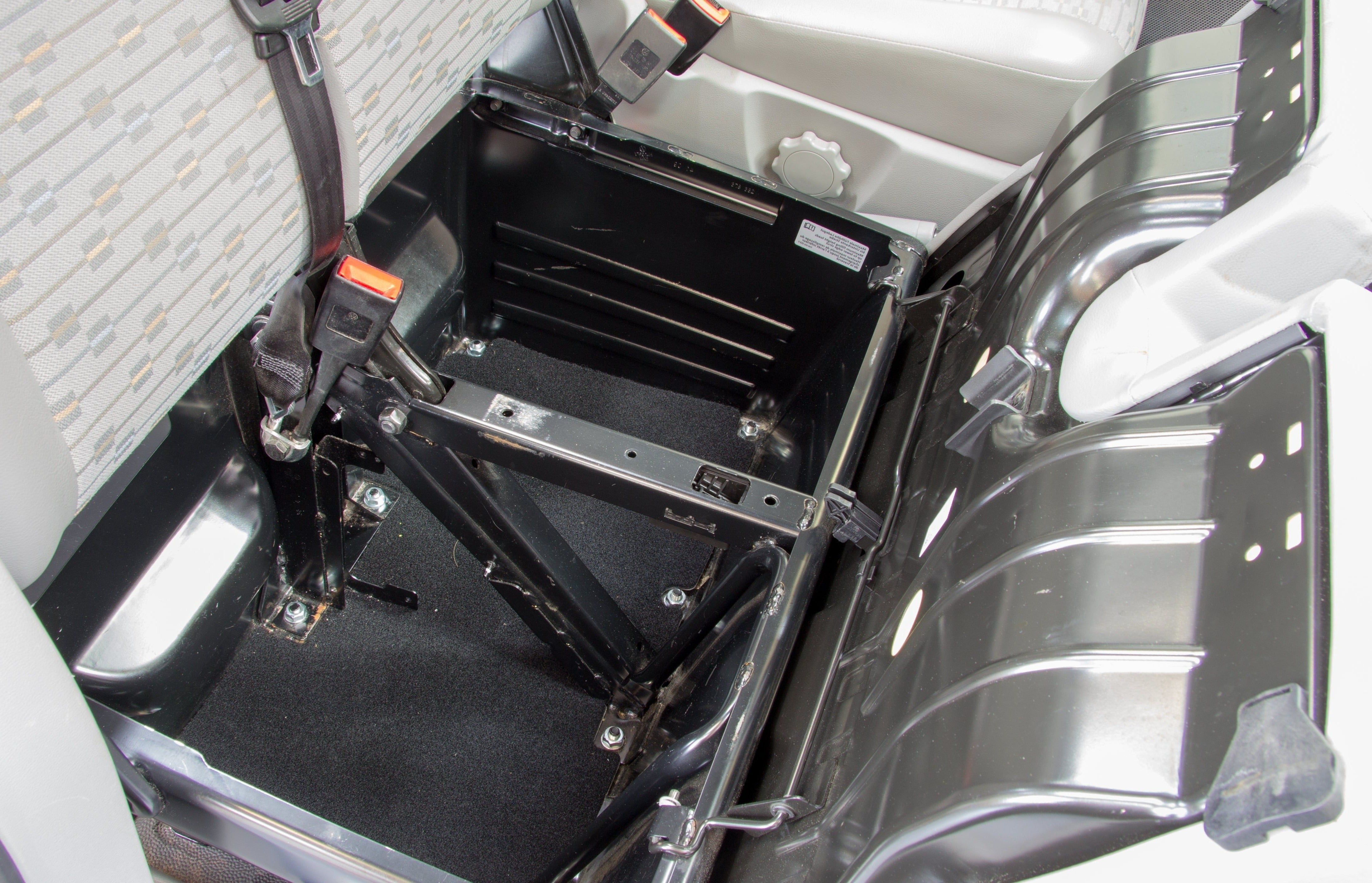 Kiravans Doppelsitz-Drehkonsole für VW T5/T6 + Bodenplatte (EU - Linkslenker)