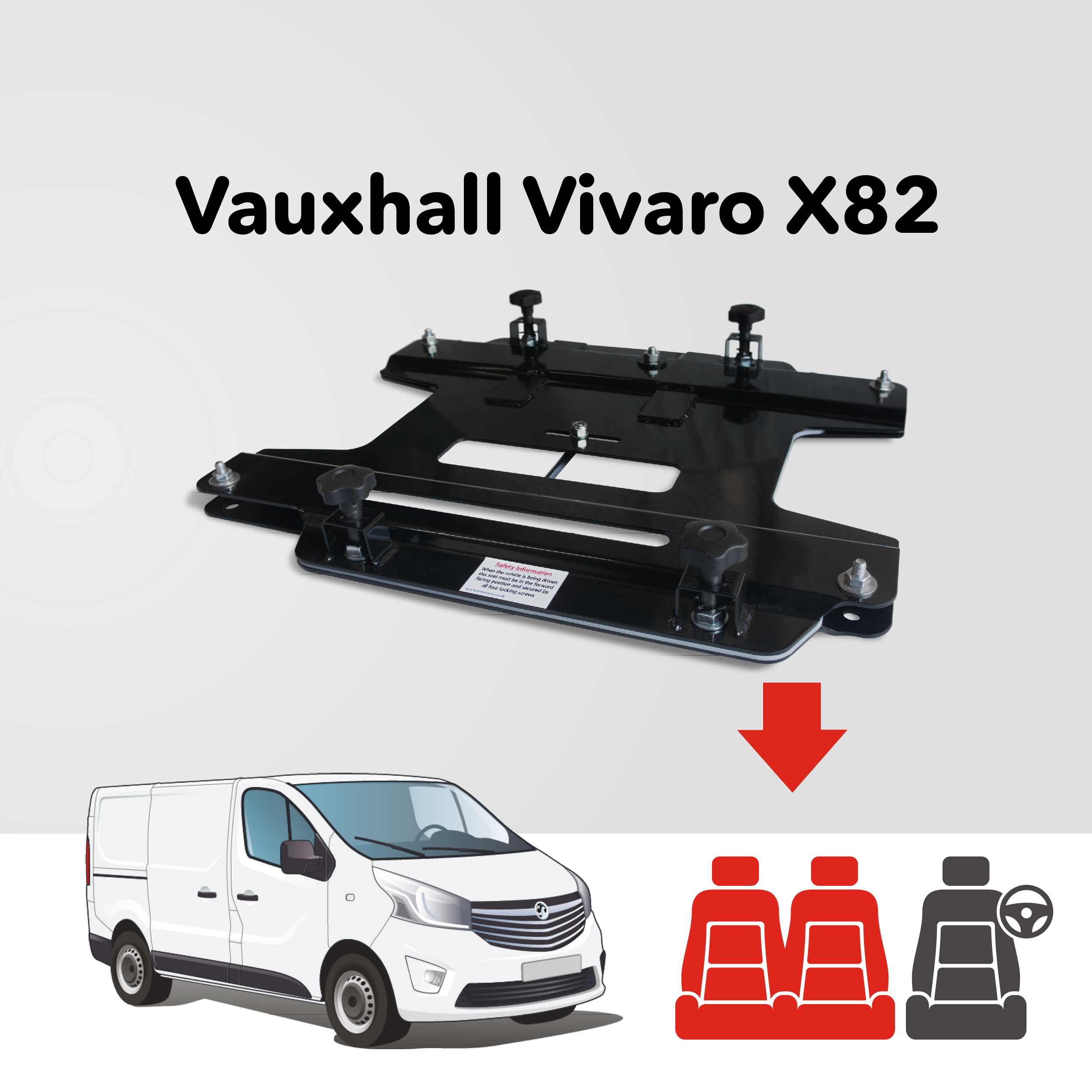 Kiravans Opel Vivaro 2014-2018 (Mk2) Double Passenger Seat Swivel