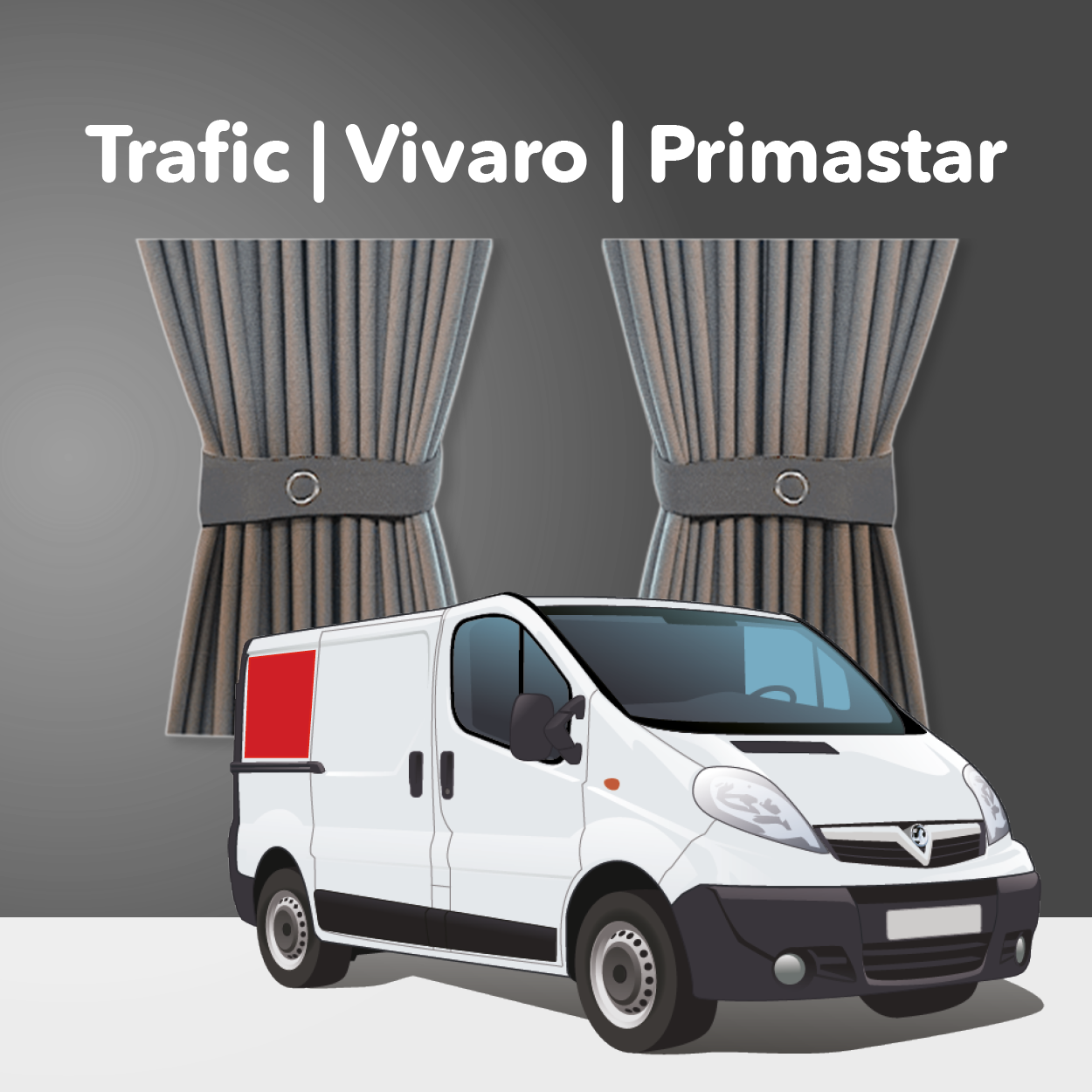 Kit de rideaux Trafic / Vivaro / Primastar X83 2001-2014 - Fenêtre arrière droite (Standard Gris)